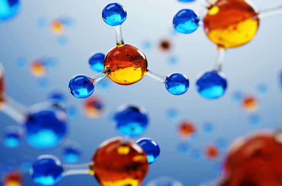 Moléculas interligadas mostram a composição de biocidas Biodegradáveis