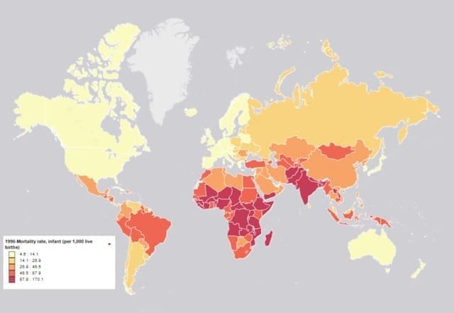 Mapa da Fome da ONU, imagem do mapa-mundi mostrando em vermelho regiões e países que estão no mapa da fome.