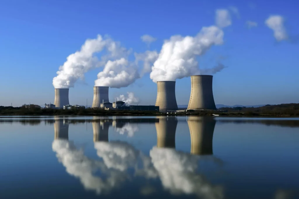 Uma usina de energia geotérmica.