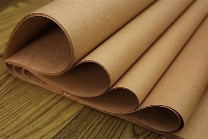 Folhas marrons de Couro vegetal dobradas uma em cima da outra.