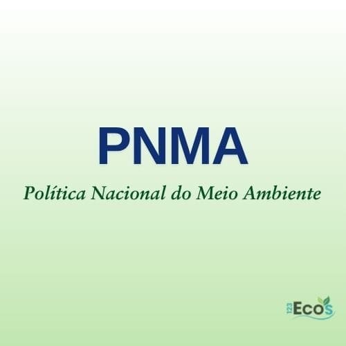 com fundo azul esverdeado escrito - PNMA - Política Nacional do Meio Ambiente