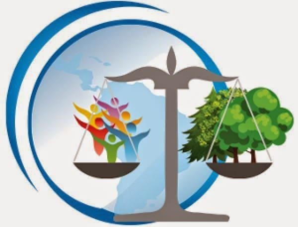 Um cícrulo azul representando o planeta e na fente uma balança que representa a bioética ambiental